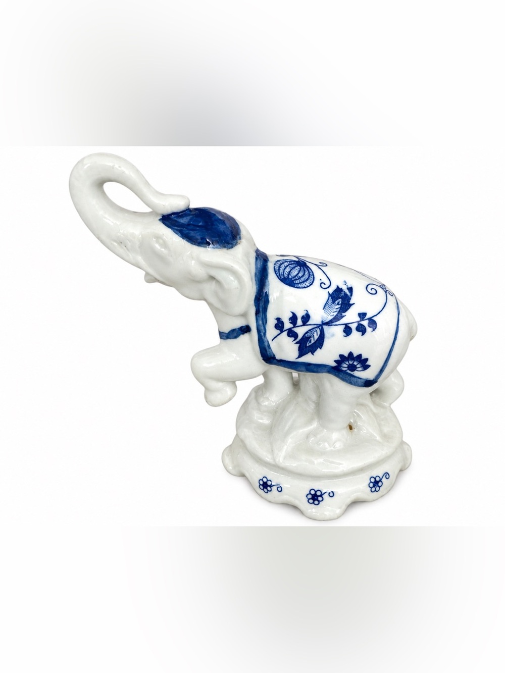 The Hong Kong Jockey Club Collection Blue & White Floral Elephant Figurine